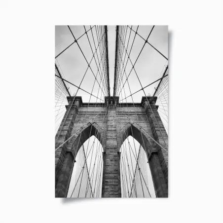Póster perspectiva arquitectónica del puente de Brooklyn – Pixers®