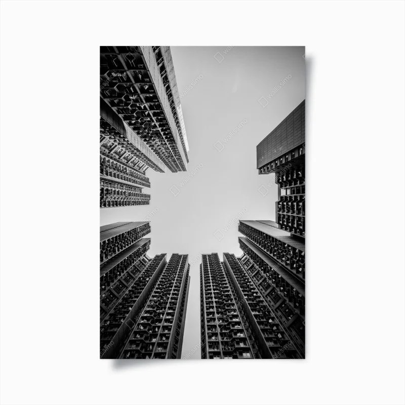 Póster perspectiva simétrica entre rascacielos en blanco y negro – Pixers® Póster perspectiva simétrica entre rascacielos en blanco y negro – Pixers®