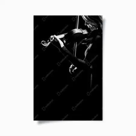 Póster violín en contraluz: silueta musical – Pixers®