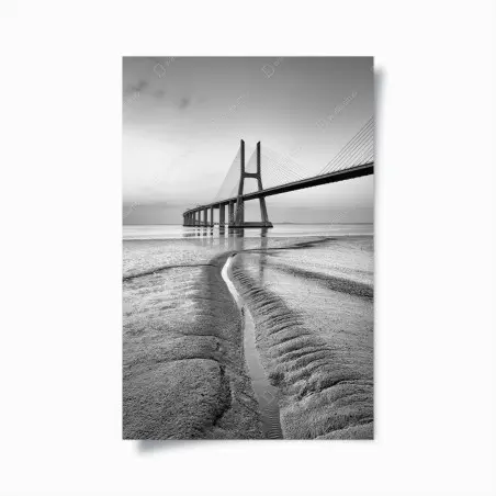 Póster puente minimalista en blanco y negro – Pixers®