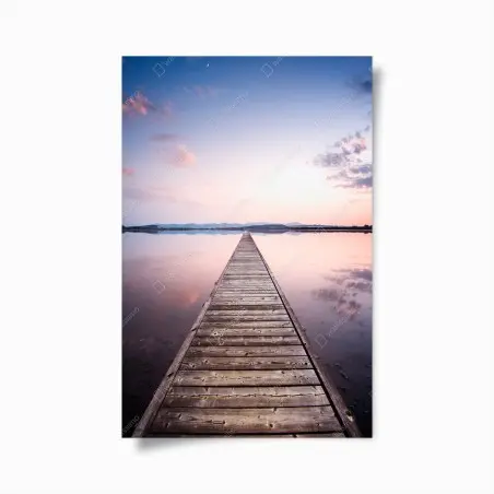 Póster muelle hacia el horizonte al atardecer – Pixers®