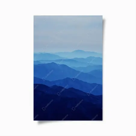 Póster cordillera en capas azules – Pixers®