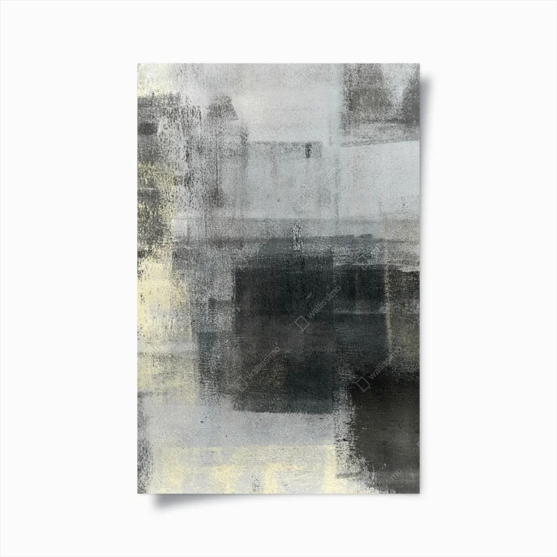 Póster composición abstracta en grises y negros