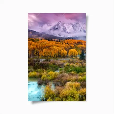 Póster amanecer rosa sobre East Beckwith Mountain en Kebler Pass, Colorado – Pixers®