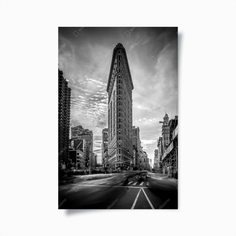 Póster perspectiva del Flatiron en blanco y negro