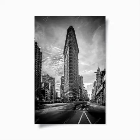 Póster perspectiva del Flatiron en blanco y negro – Pixers®