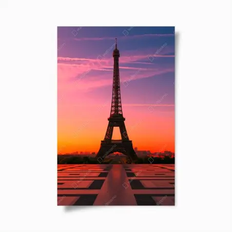 Póster amanecer en la Torre Eiffel – Pixers®