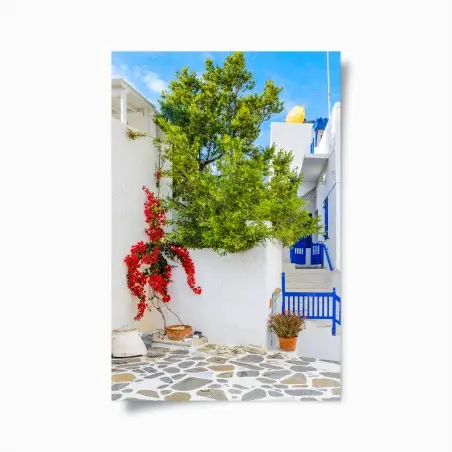 Póster rinconcito blanco y azul en Islas Griegas – Pixers®