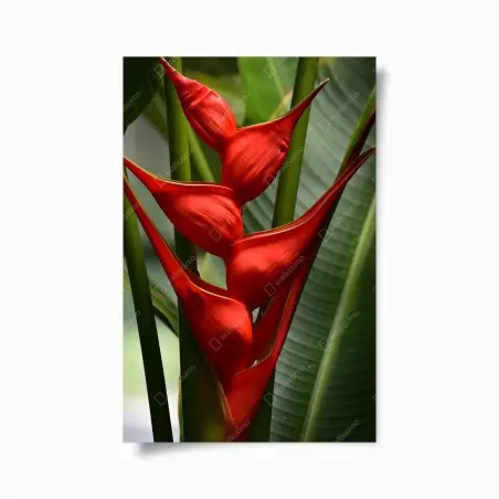 Póster heliconia roja en primer plano – Pixers®