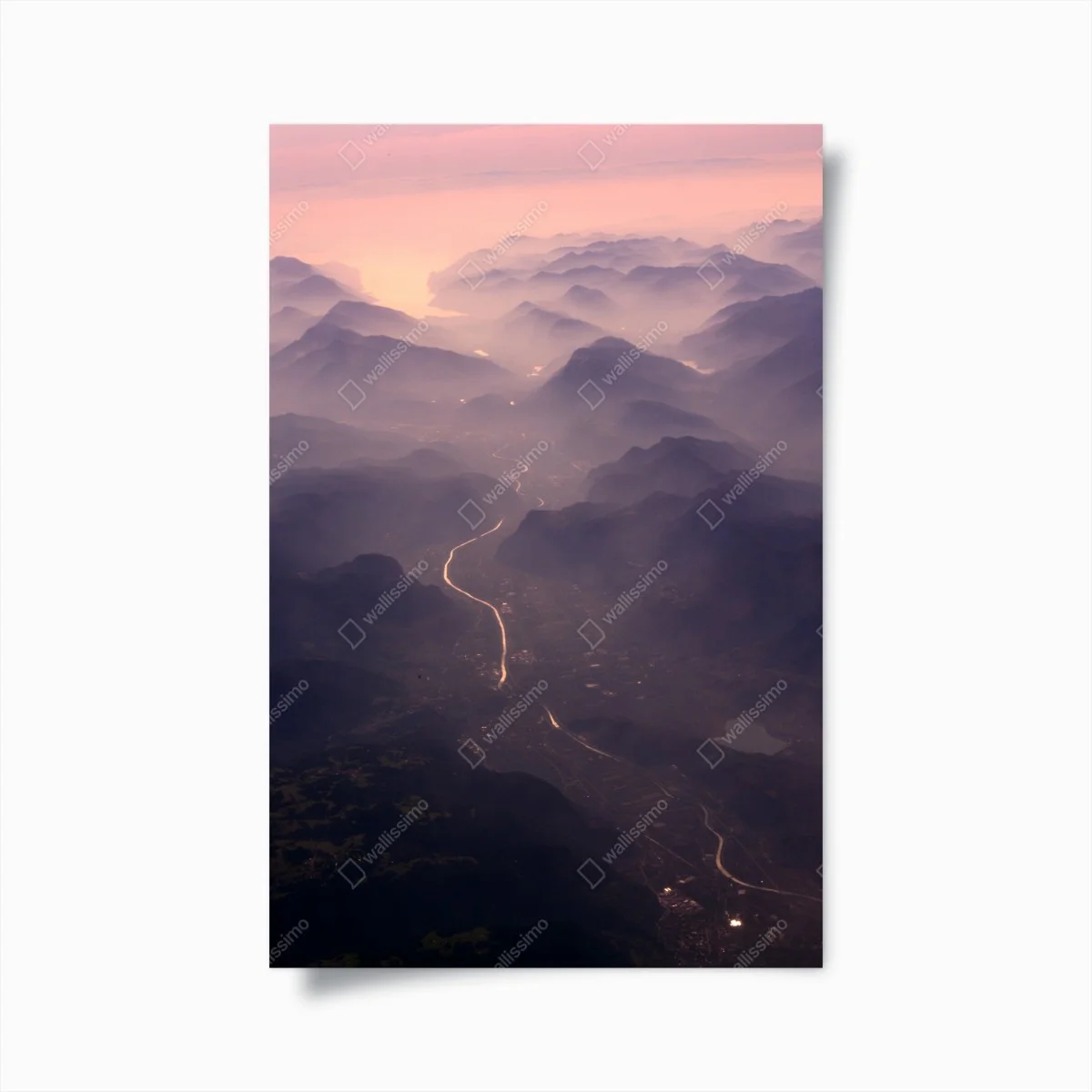 Póster paisaje aéreo de montañas y río al amanecer – Pixers® Póster paisaje aéreo de montañas y río al amanecer – Pixers®