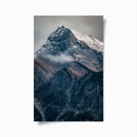 Póster cumbre nevada y texturas rocosas – Pixers®