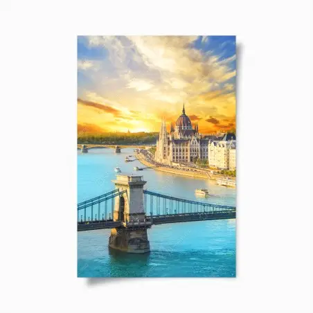 Póster amanecer sobre el parlamento de Budapest – Pixers®