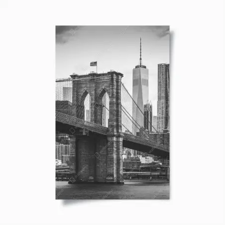 Póster panorama urbano puente de Brooklyn y horizonte de Nueva York – Pixers®