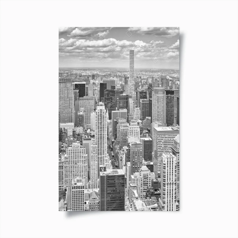 Póster panorama en blanco y negro de Nueva York