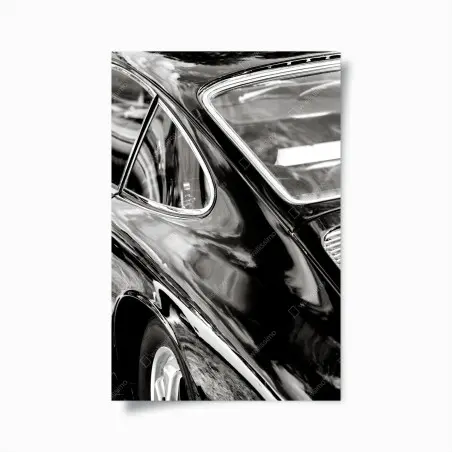 Póster detalle elegante de un coche clásico en blanco y negro – Pixers®