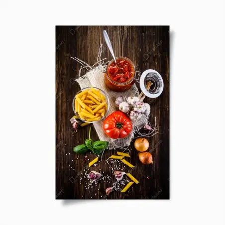 Póster composición mediterránea de ingredientes para pasta – Pixers®