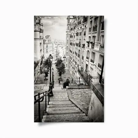 Póster escaleras empedradas en blanco y negro – Pixers®