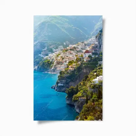 Póster panorama de Positano en la costa Amalfitana – Pixers®
