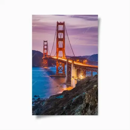 Póster atardecer sobre el Golden Gate en San Francisco – Pixers®