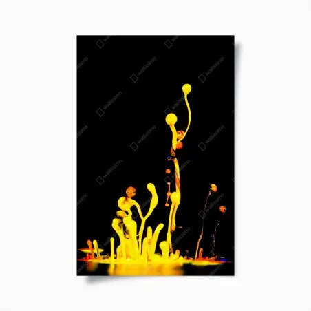 Póster estallido de pintura amarilla sobre fondo negro – Pixers®