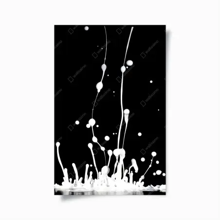 Póster salpicaduras blancas sobre fondo negro – Pixers®