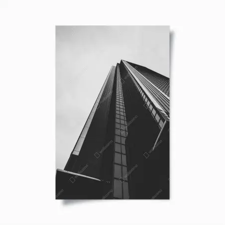 Póster perspectiva urbana: rascacielos en blanco y negro – Pixers®