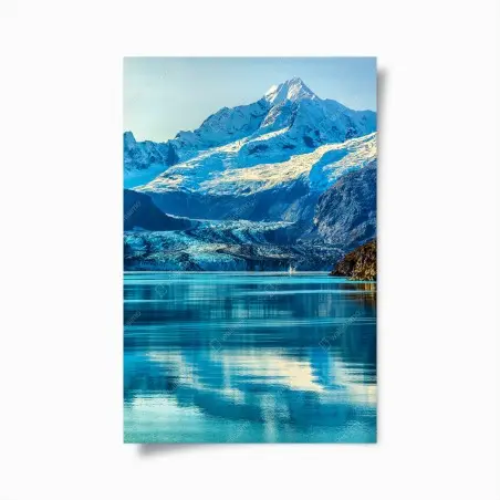 Póster paisaje glacial sereno en tonos azules – Pixers®