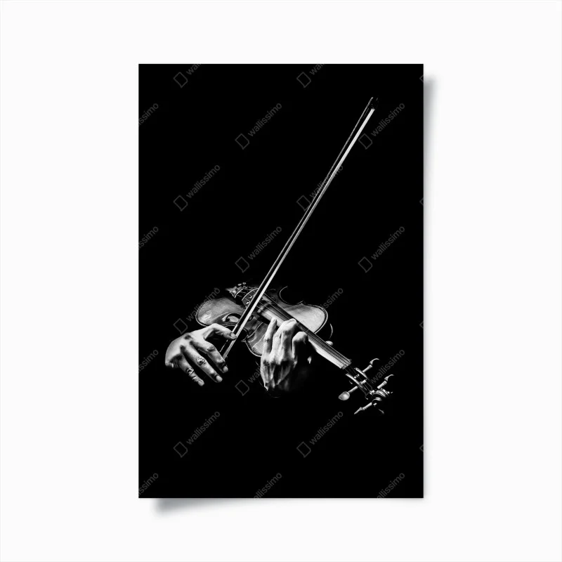 Póster intensidad del violín en blanco y negro