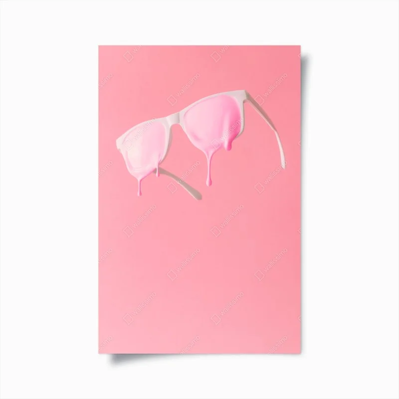 Póster gafas blancas con pintura rosa que gotea