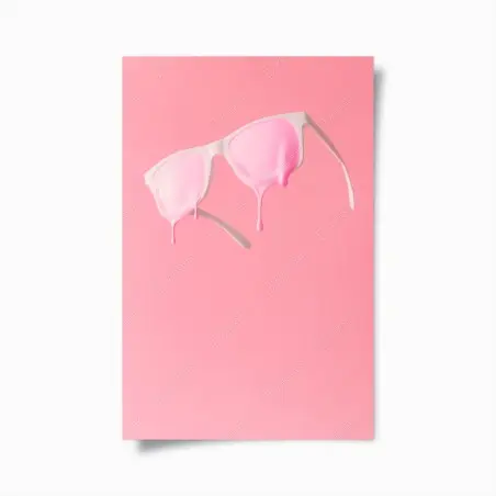 Póster gafas blancas con pintura rosa que gotea – Pixers®