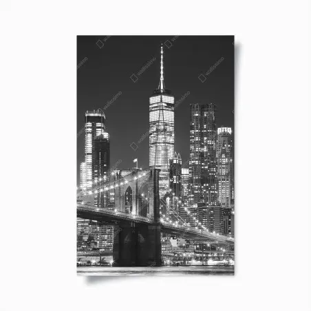 Póster nocturno de Brooklyn y Manhattan – Pixers®