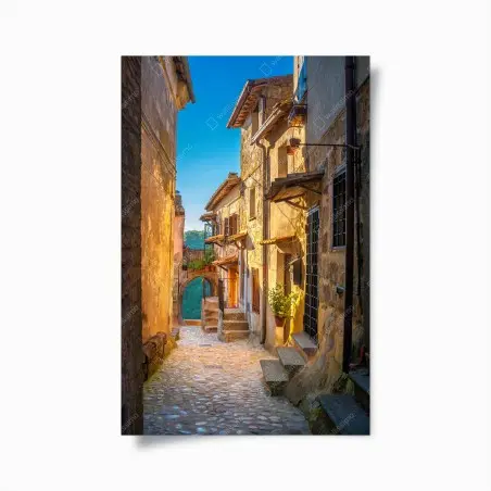 Póster callejón en la Toscana al atardecer – Pixers®