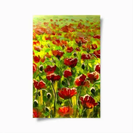 Póster campo de amapolas al atardecer – Pixers®