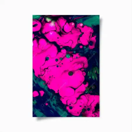 Póster explosión fucsia: composición abstracta psicodélica – Pixers®