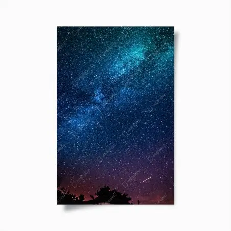 Póster cielo estrellado y vía láctea en tonos azules – Pixers®