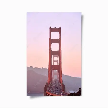 Póster impresionante puente Golden Gate al atardecer – Pixers®