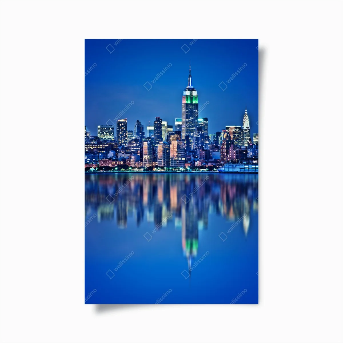 Póster panorámica nocturna de Nueva York con reflejos sobre el agua – Pixers® Póster panorámica nocturna de Nueva York con reflejos sobre el agua – Pixers®