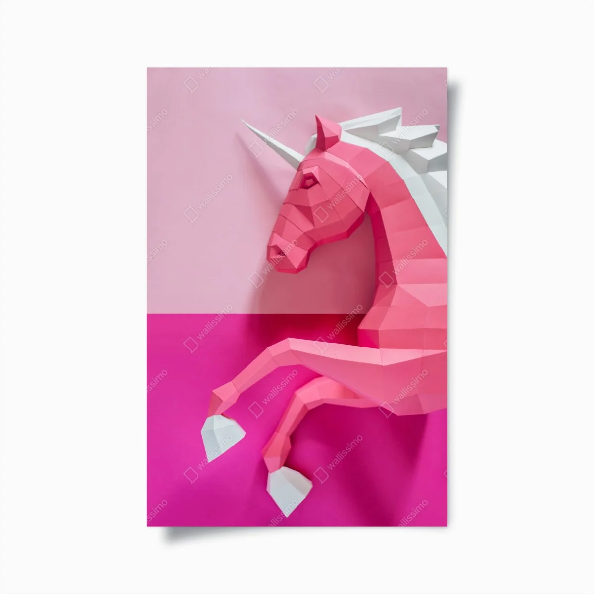 Póster unicornio geométrico rosa sobre fondo bicolor – Pixers® Póster unicornio geométrico rosa sobre fondo bicolor – Pixers®