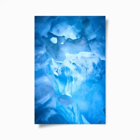 Póster cueva de hielo azul iluminada – Pixers®