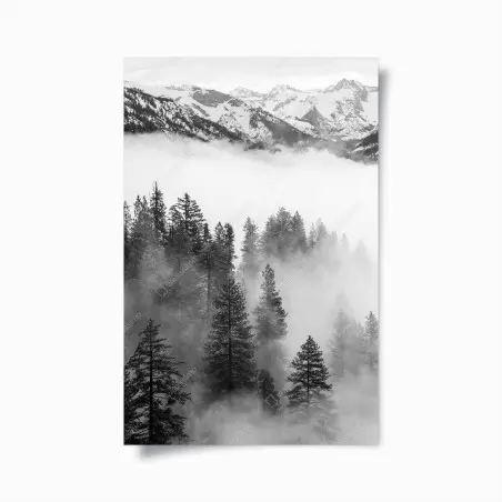 Póster niebla entre secuoyas en Giant Forest, Sierra Nevada – Pixers®
