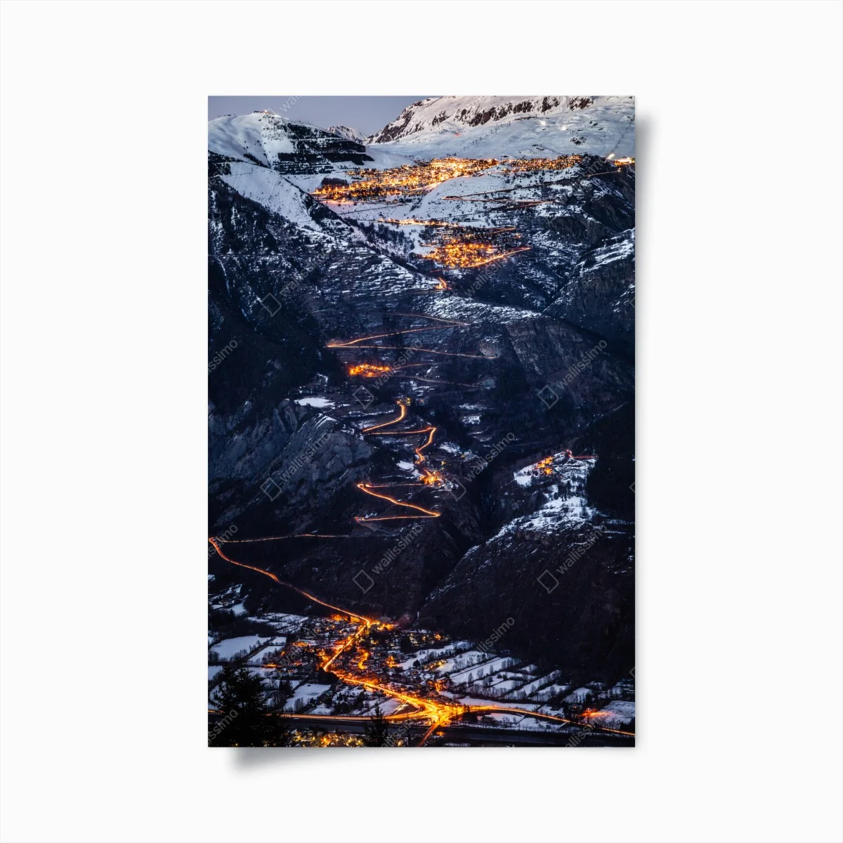 Póster noche invernal en Alpe d'Huez – Pixers® Póster noche invernal en Alpe d'Huez – Pixers®