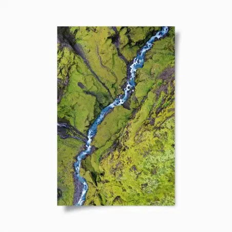 Póster corriente azul entre musgo – Pixers®