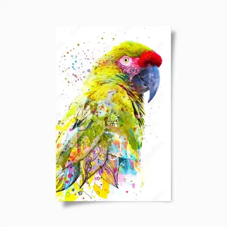 Póster loro tropical en acuarela vibrante – Pixers®