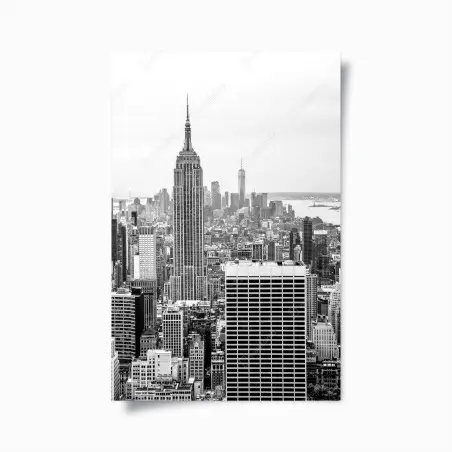 Póster vista icónica de Nueva York en blanco y negro – Pixers®