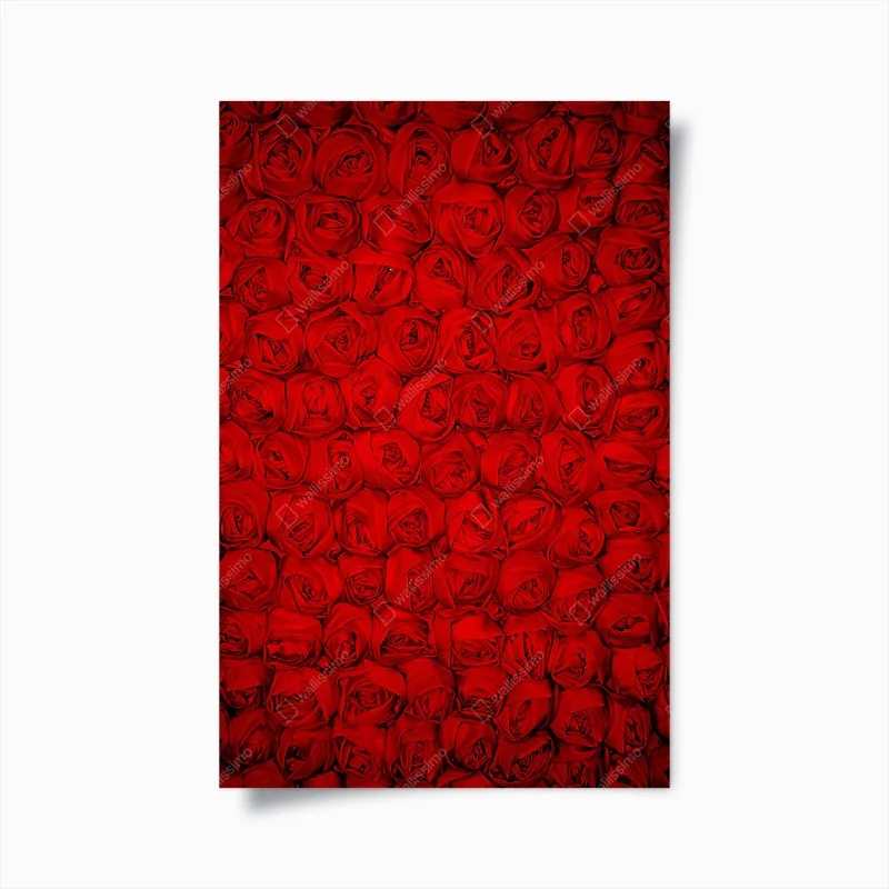 Póster pared de rosas rojas en patrón repetitivo