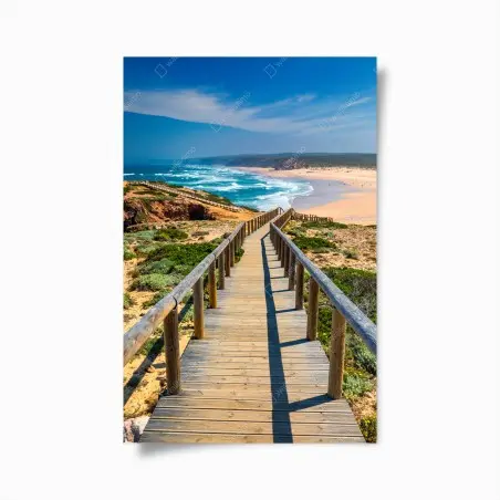 Póster pasarela hacia Praia da Bordeira, Algarve – Pixers®