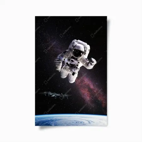 Póster astronauta flotando sobre la Tierra – Pixers®