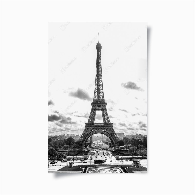Póster Torre Eiffel en blanco y negro