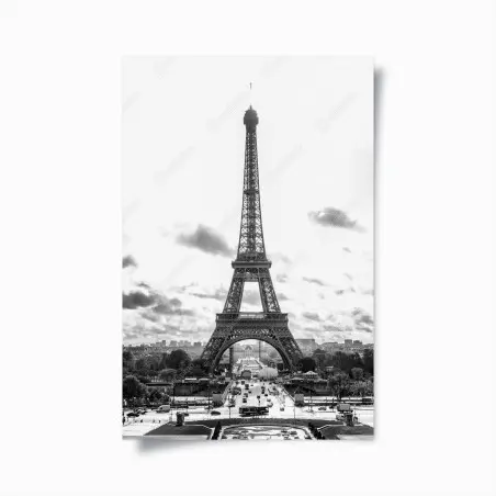 Póster Torre Eiffel en blanco y negro – Pixers®