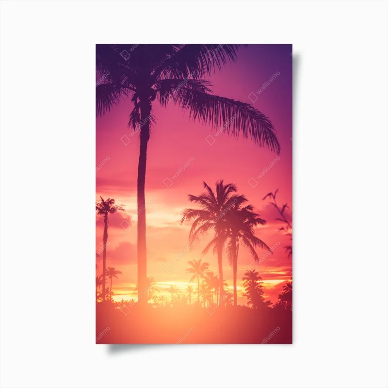 Póster atardecer tropical entre palmeras – Pixers® Póster atardecer tropical entre palmeras – Pixers®